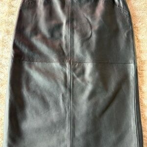 Oasis Black Leather Pencil Skirt